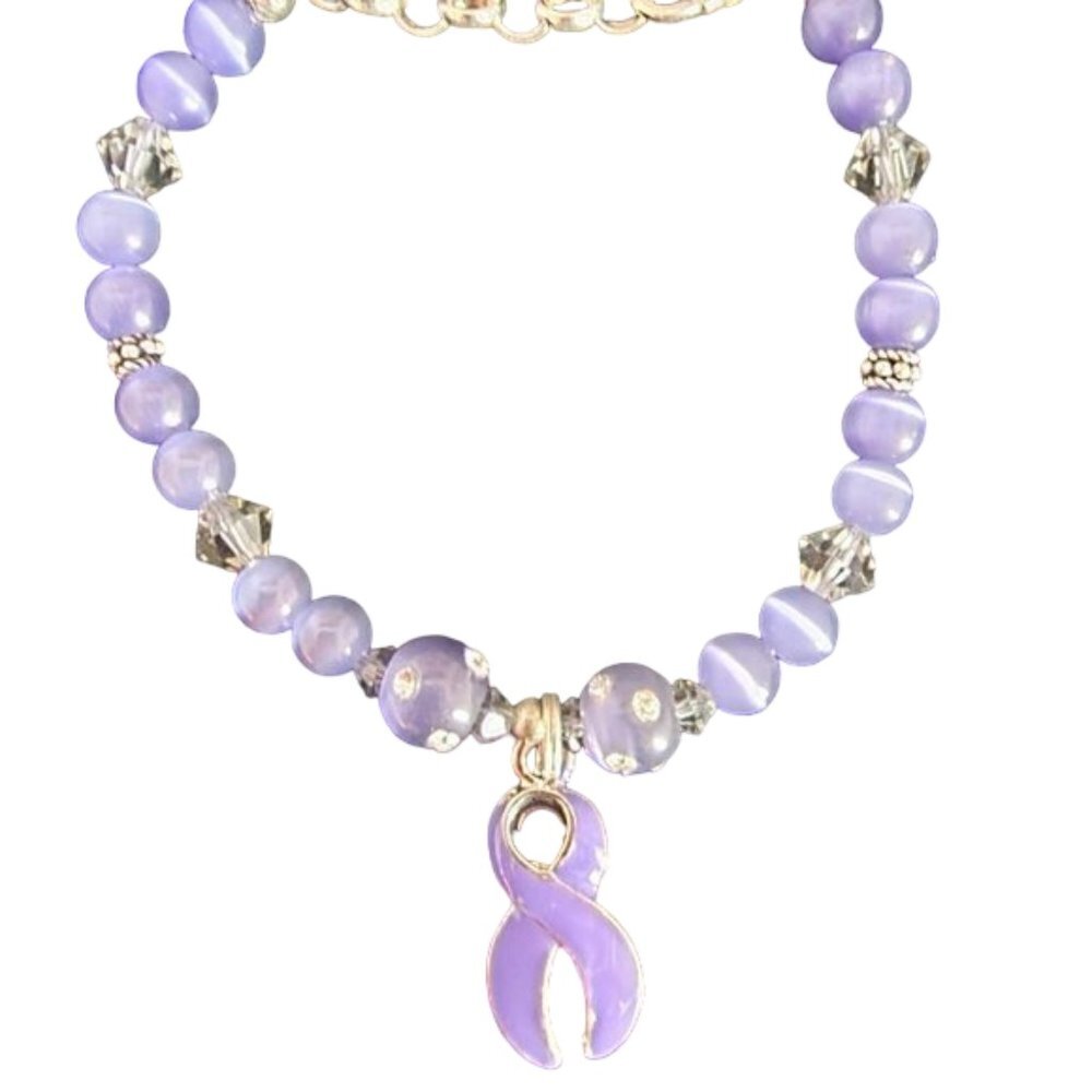 Purple Awareness Ribbon Bracelet #03-2